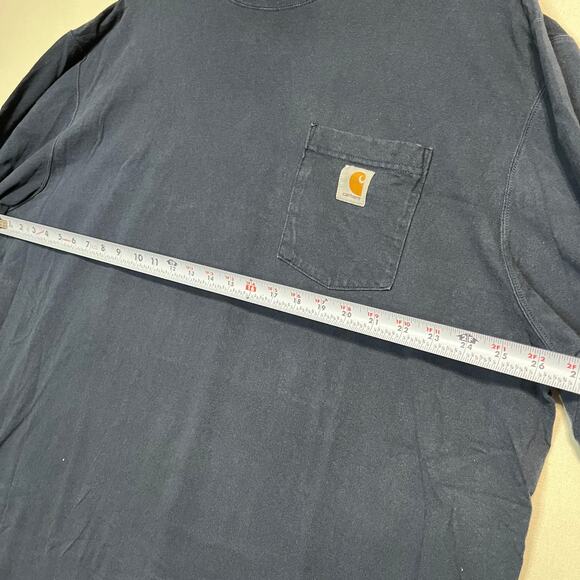 Carhartt‎ Men's Original Fit Long Sleeve Pocket T-Shirt Blue - Size 2XLT - Picture 6 of 7